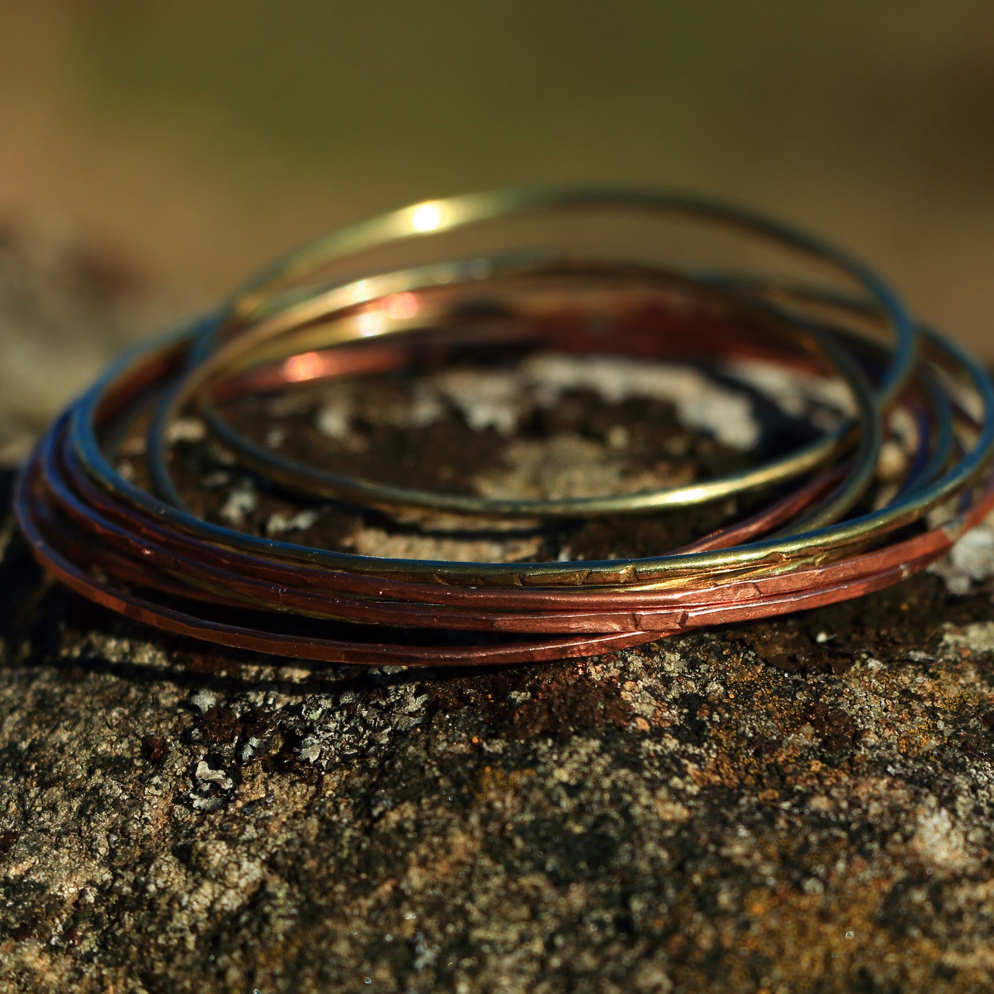Thin, Round Copper and Brass Bangles