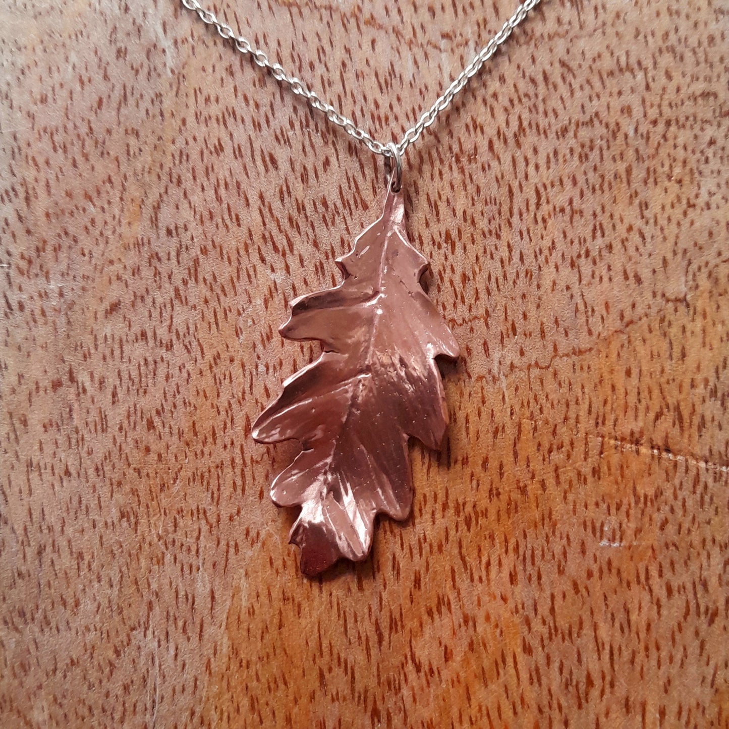 Handmade Copper Oak Leaf Necklace