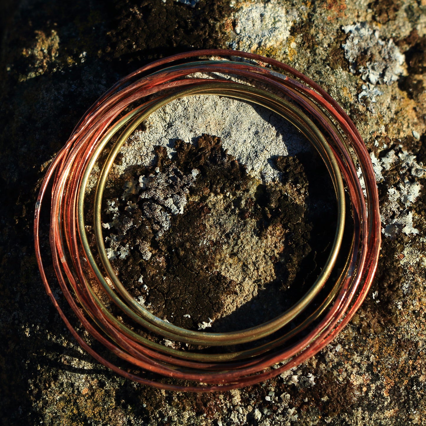 Thin, Round Copper and Brass Bangles