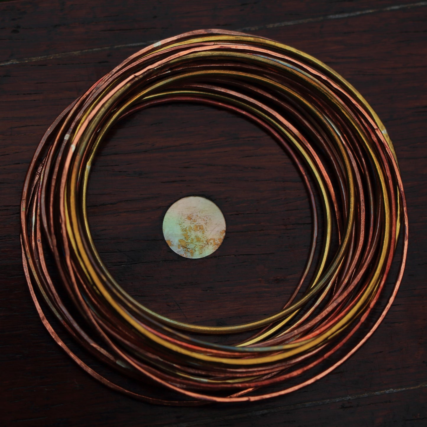 Thin, Round Copper and Brass Bangles
