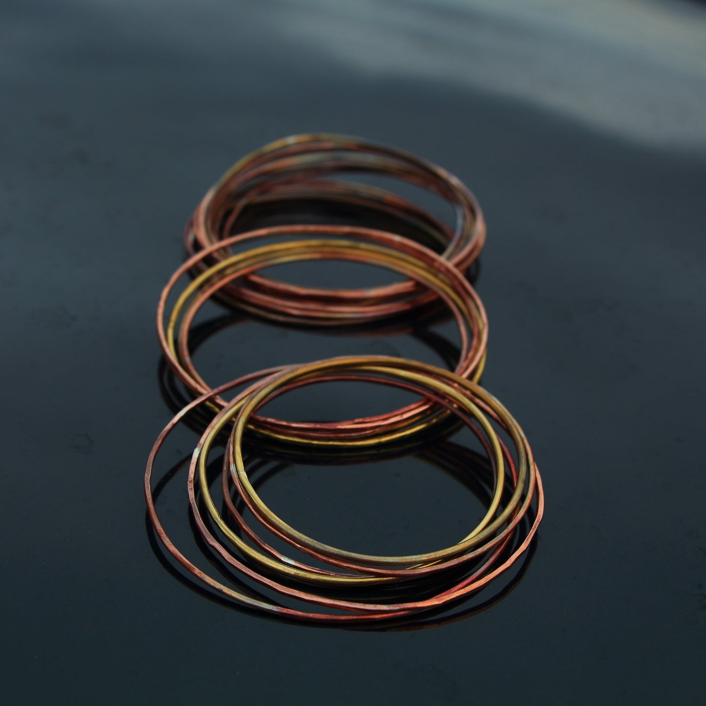 Thin, Round Copper and Brass Bangles