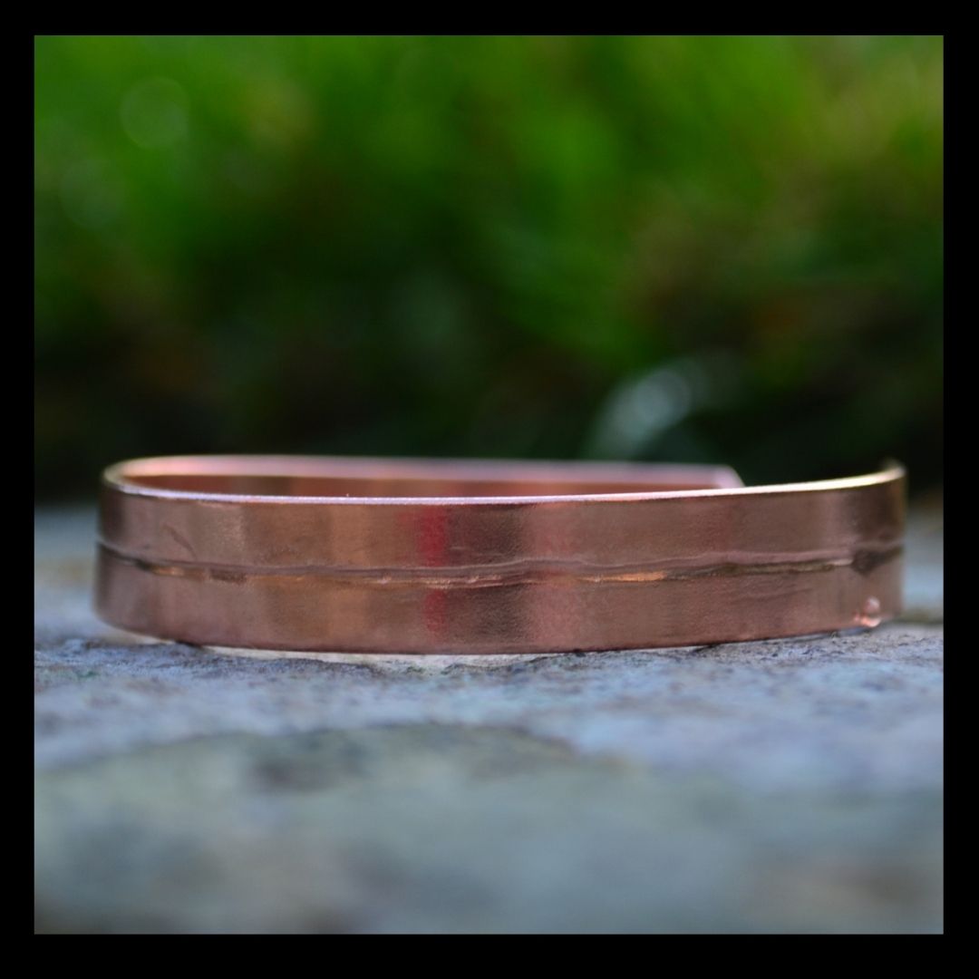 Chunky Copper Adjustable Bangle - Patterned or Plain