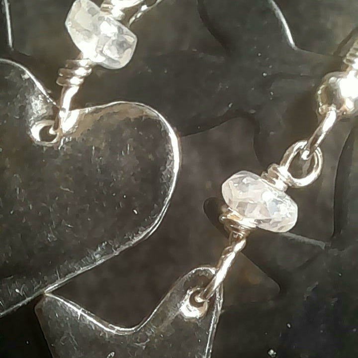 Silver Heart and Star Dangle Earrings