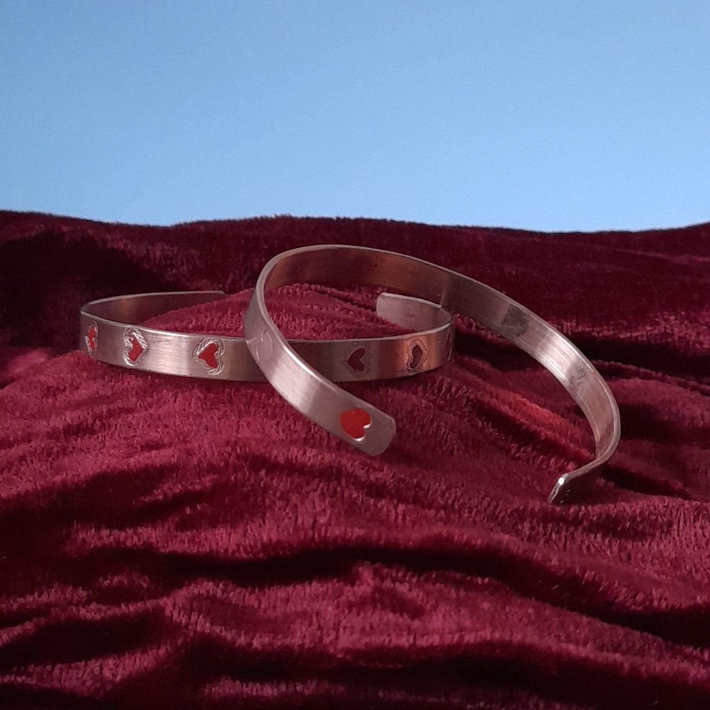 Copper Heart Bangle.Personalised Copper Bracelet. Personalised Cuff Torque Bangle. Custom Bangle.