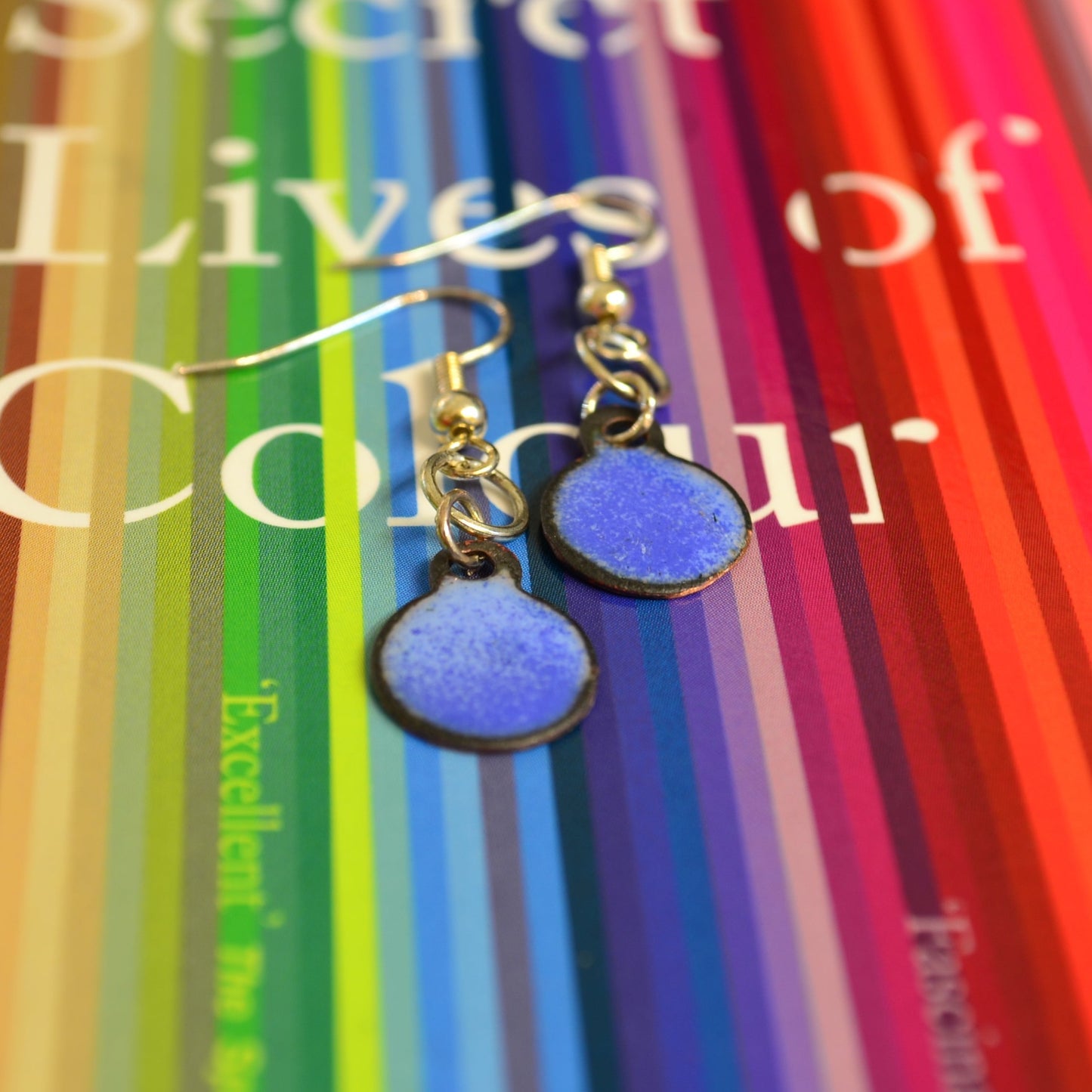 Beautiful Blue Enamel Earrings