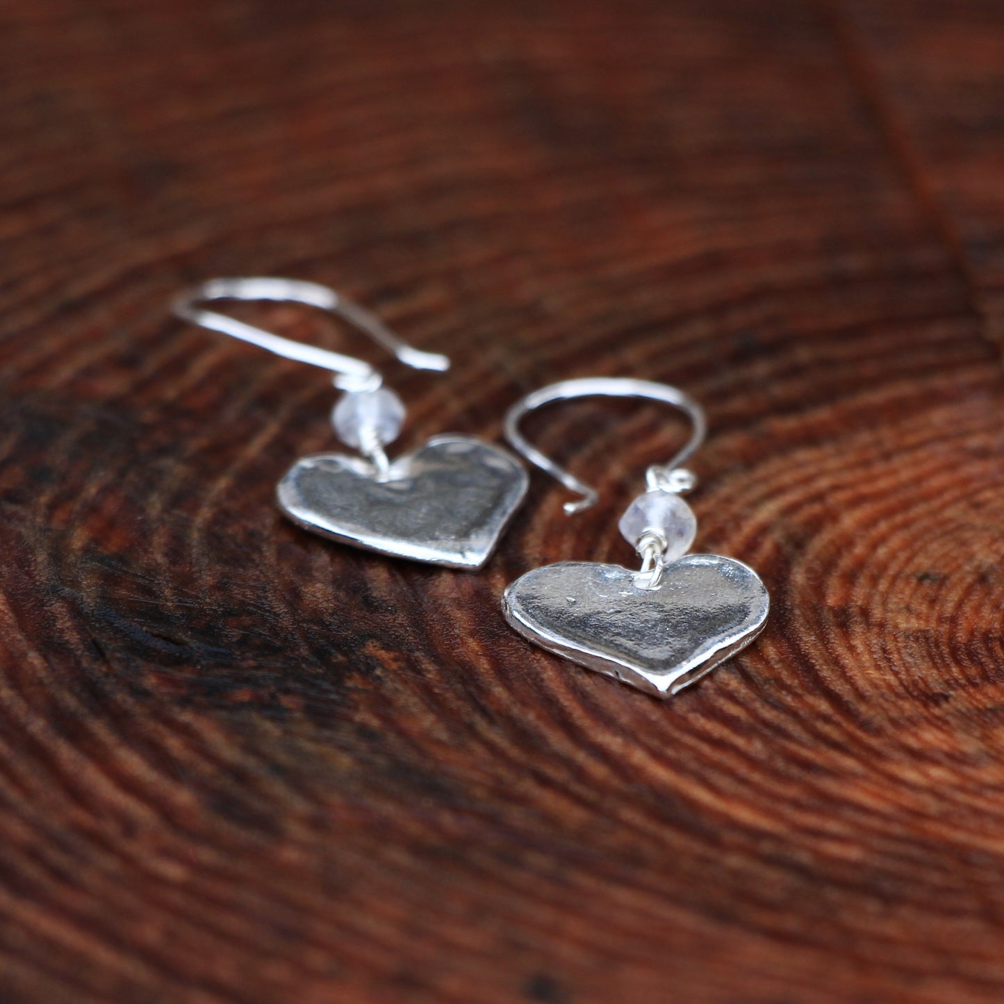 Silver Heart and Star Dangle Earrings