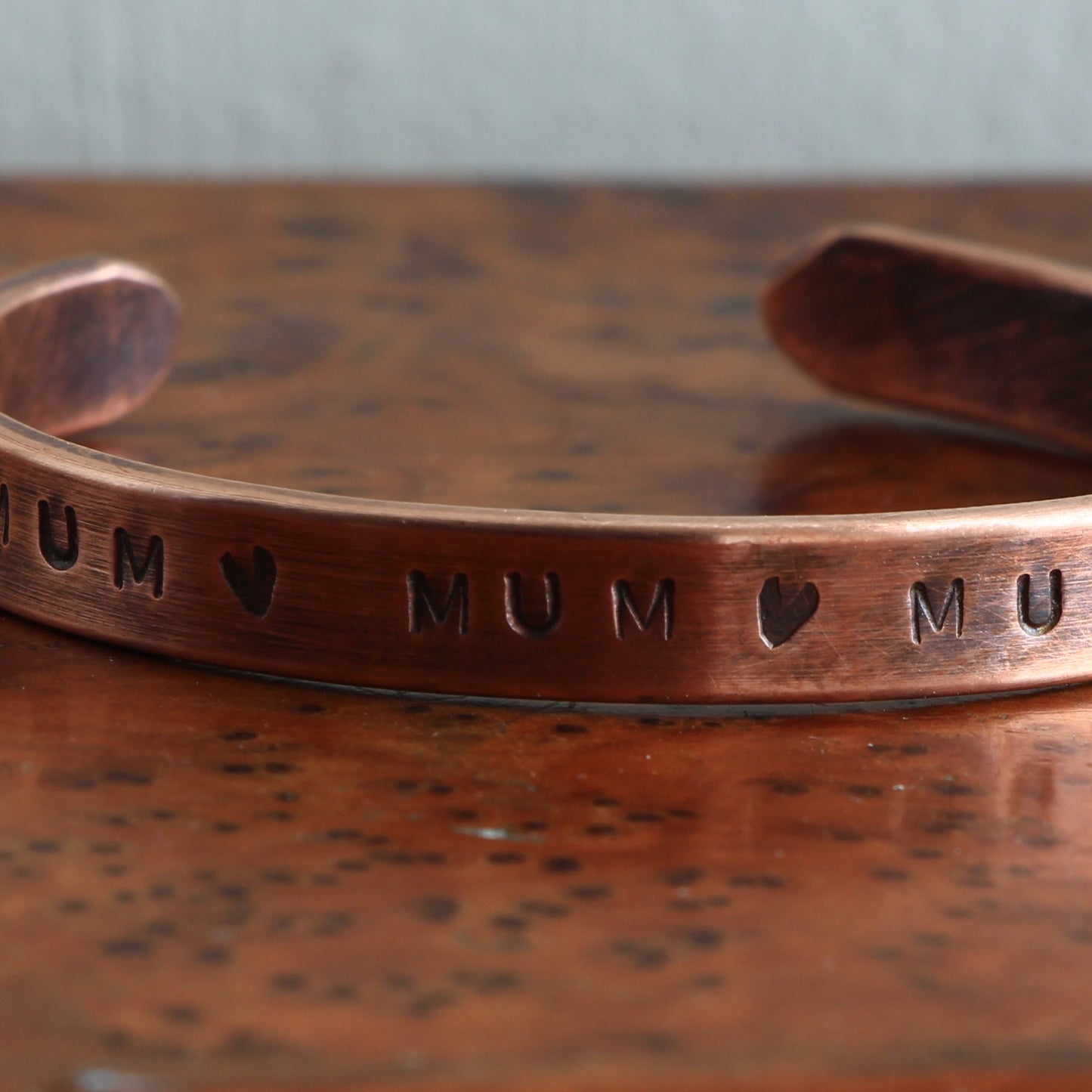 Handmade Personalised Copper Bracelet. Personalised Cuff Torque Bangle. Custom Bangle.