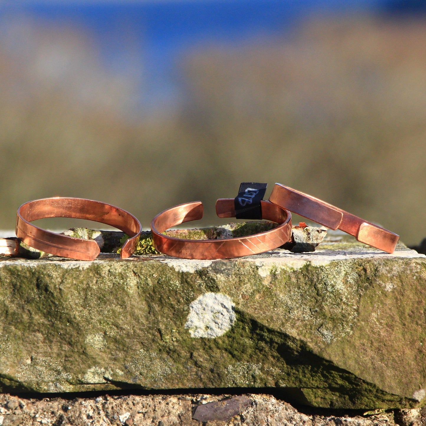 Chunky Copper Adjustable Bangle - Patterned or Plain