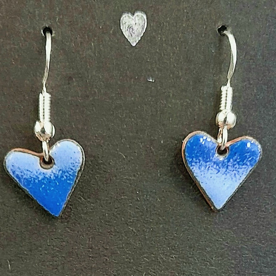 Beautiful Blue Enamel Earrings