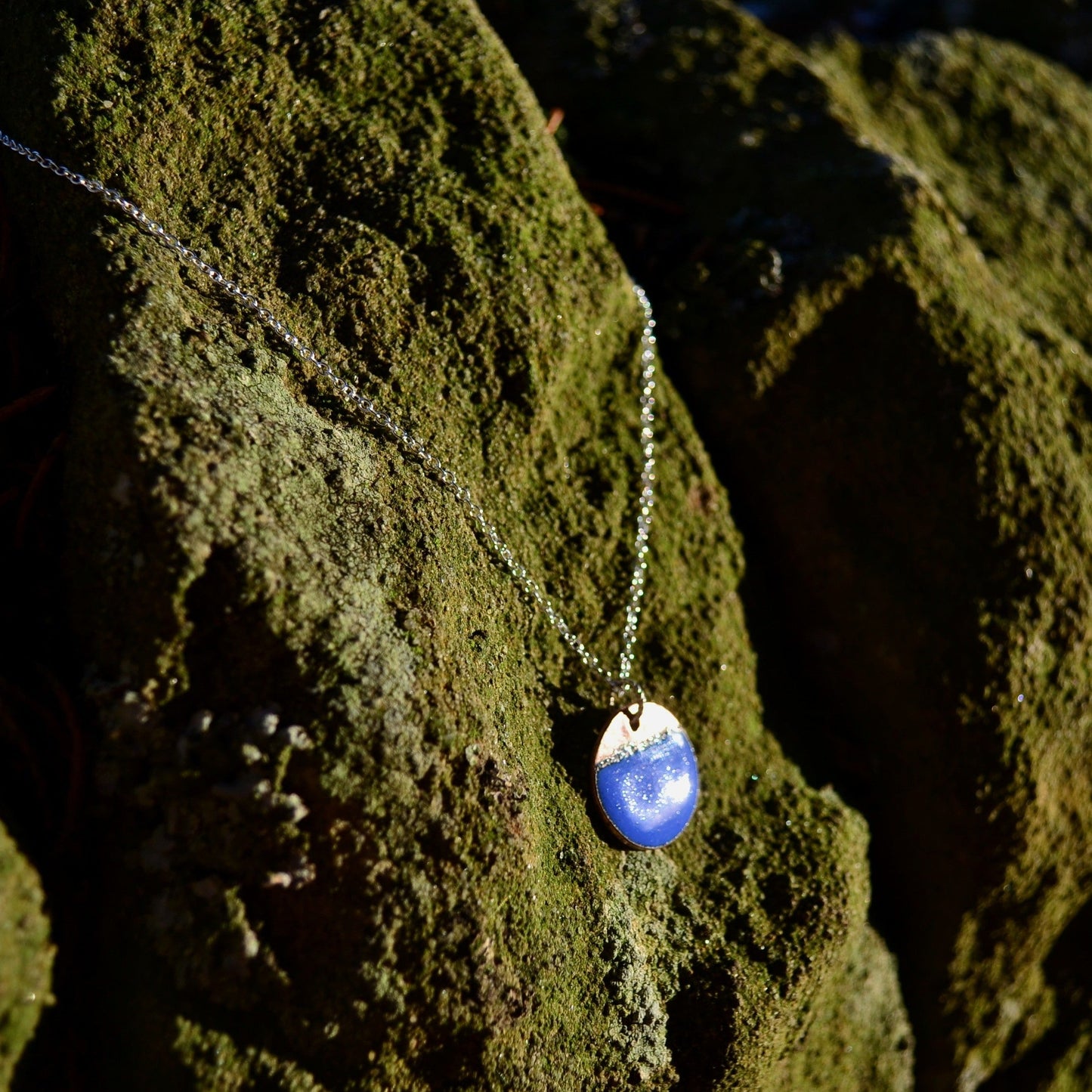 Enamel Pendant Necklace. Colourful Enamel Disc Necklaces.