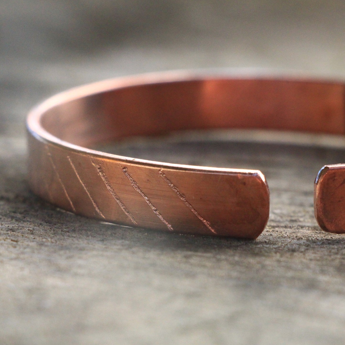 Chunky Copper Adjustable Bangle - Patterned, Plain or Personalised