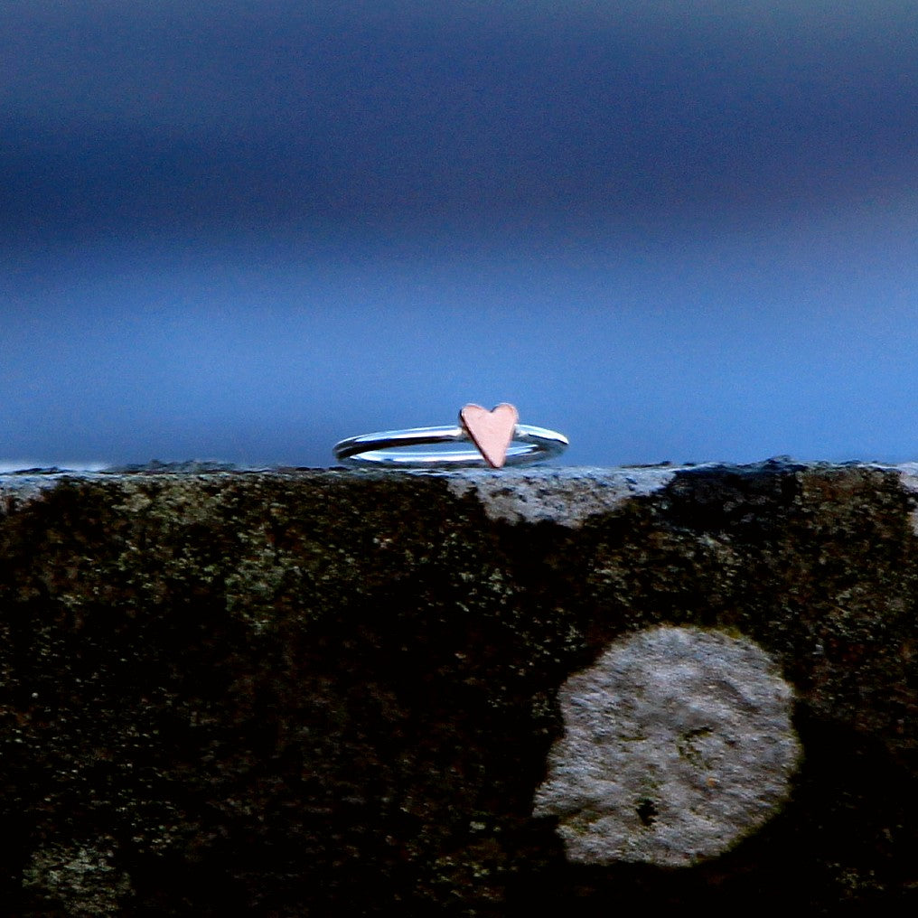 Handmade Silver Ring - Heart, Star, Moon Charm