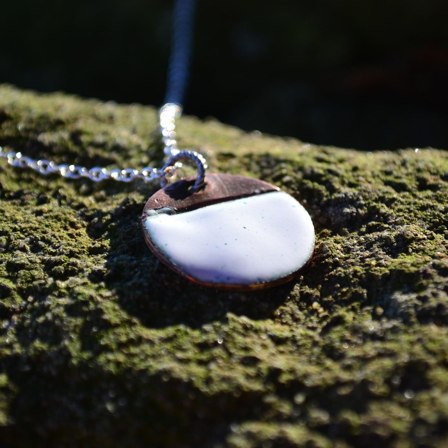 Enamel Pendant Necklace. Colourful Enamel Disc Necklaces.