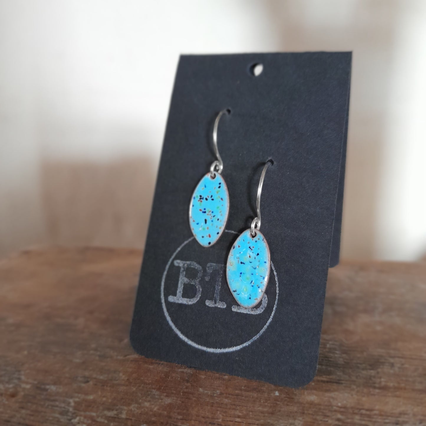 Colourful Oval Enamel Dangle Earrings