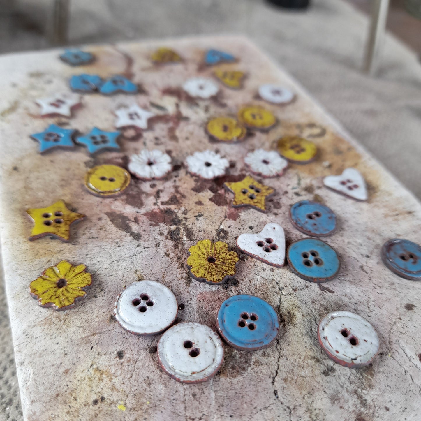 Colourful Handmade Button Earrings