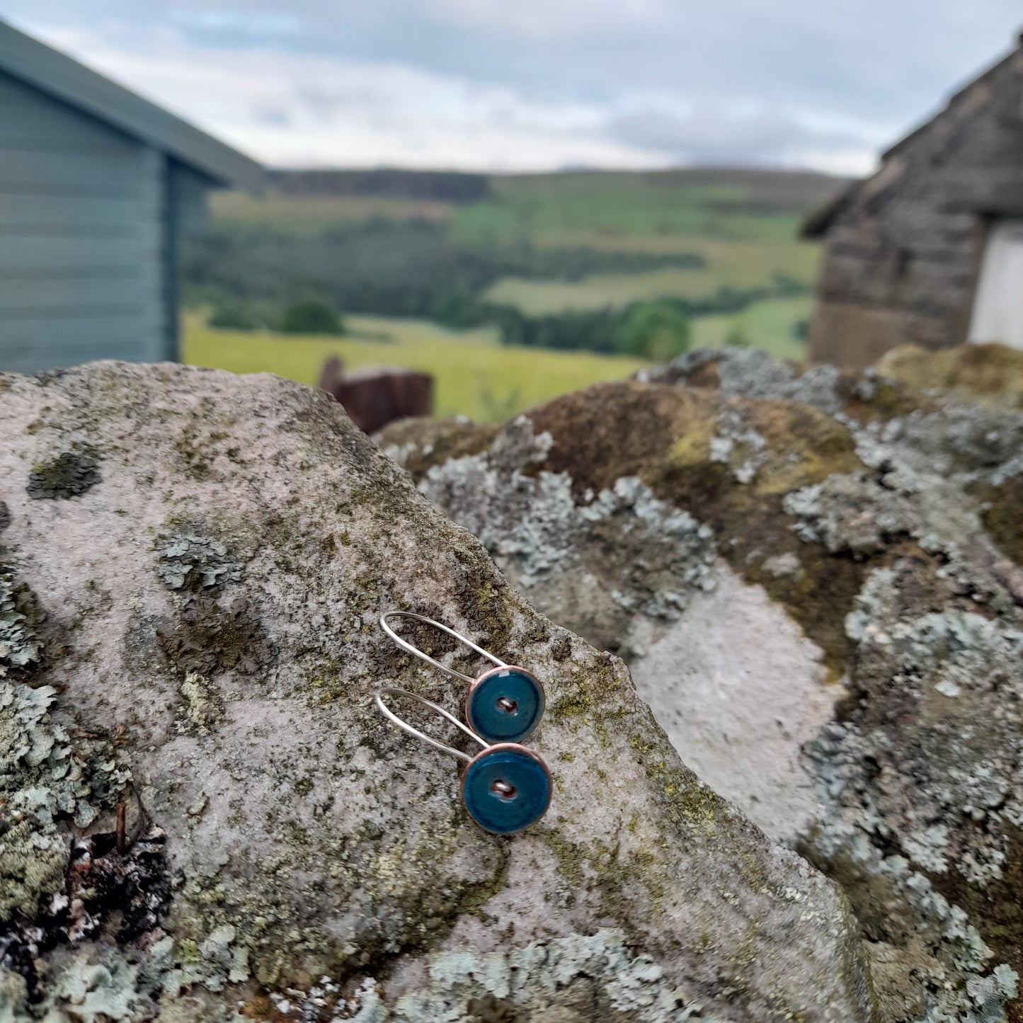 Colourful Handmade Button Earrings