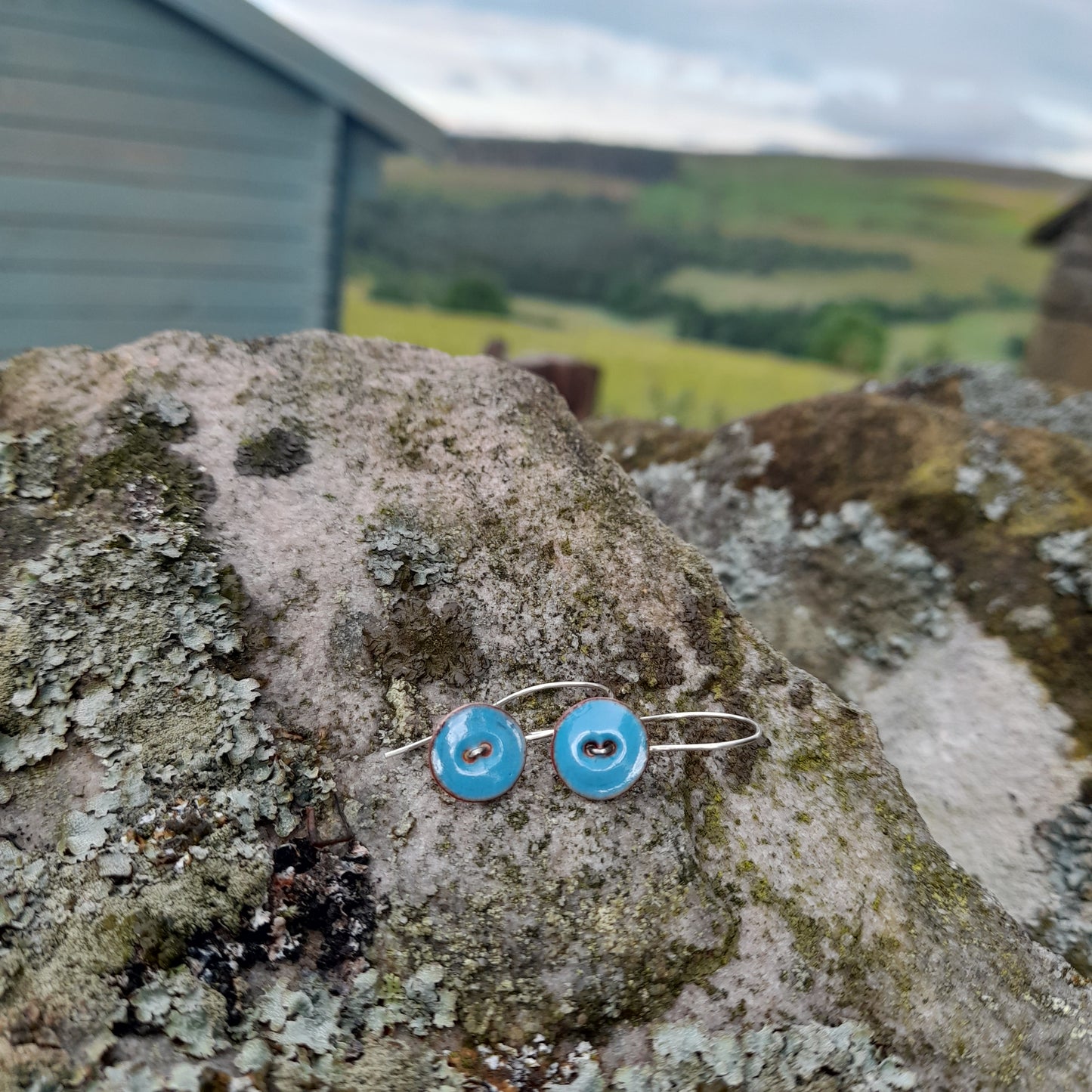 Colourful Handmade Button Earrings