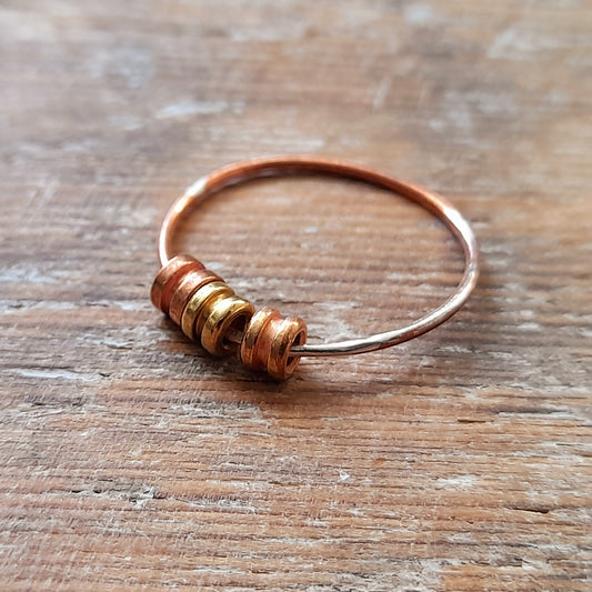 Fidget rings, thumb rings, spinning rings and fiddle rings (copper)