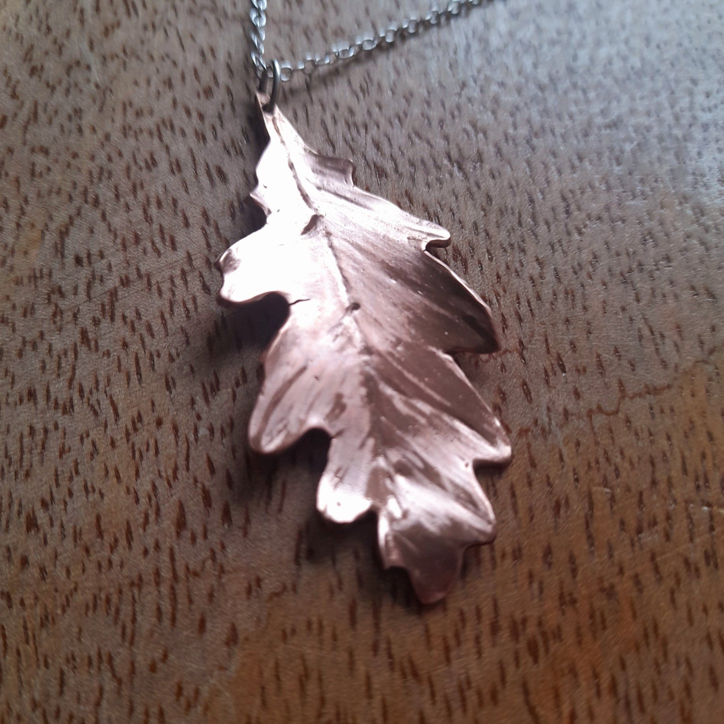 Handmade Copper Oak Leaf Necklace