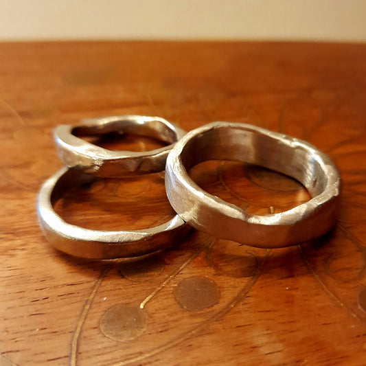 Pewter Ring. Chunky Ring. Men's and Women's Handcrafted Pewter Ring. Solid, durable and completely unique