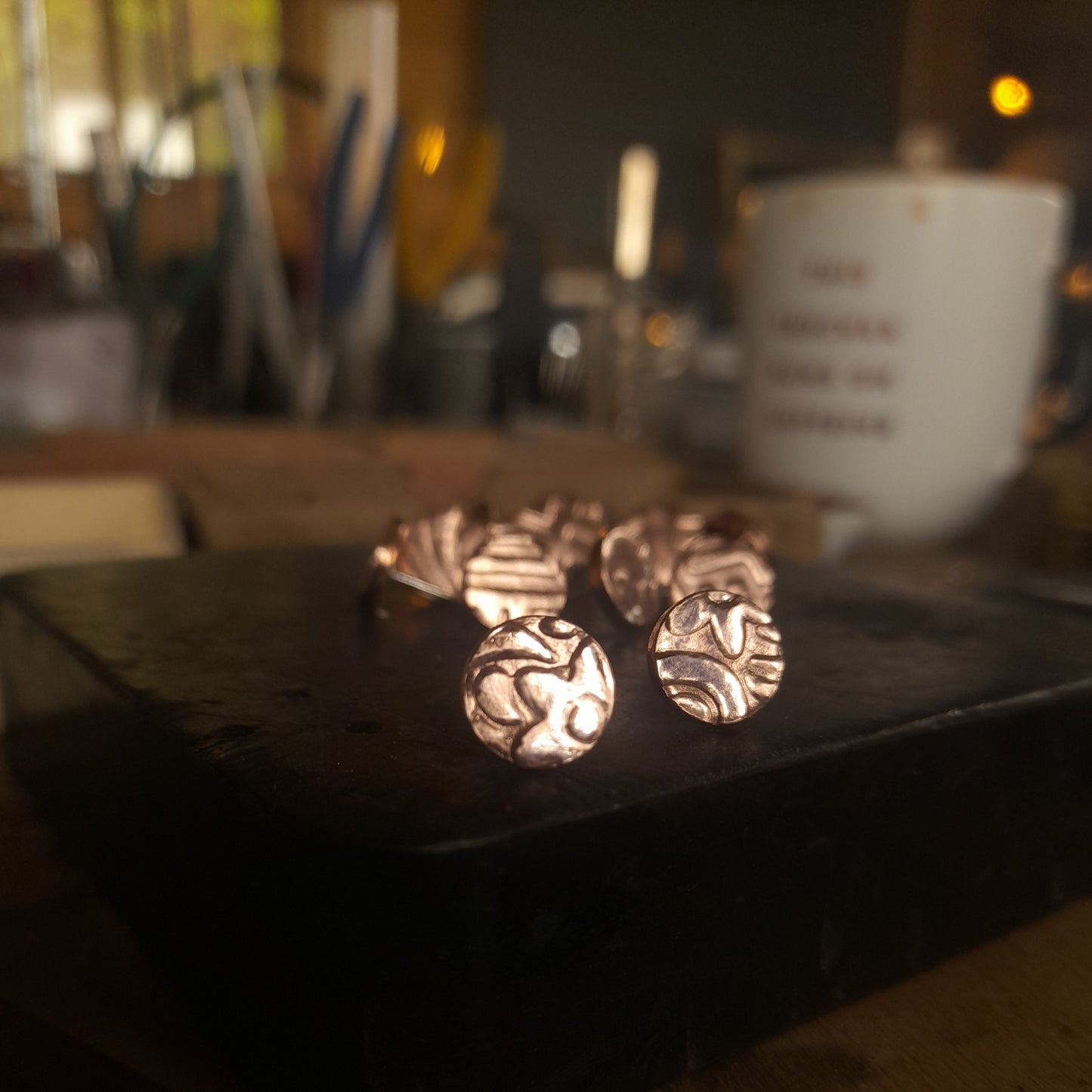 Copper Ear Studs, Copper Stud Earrings.