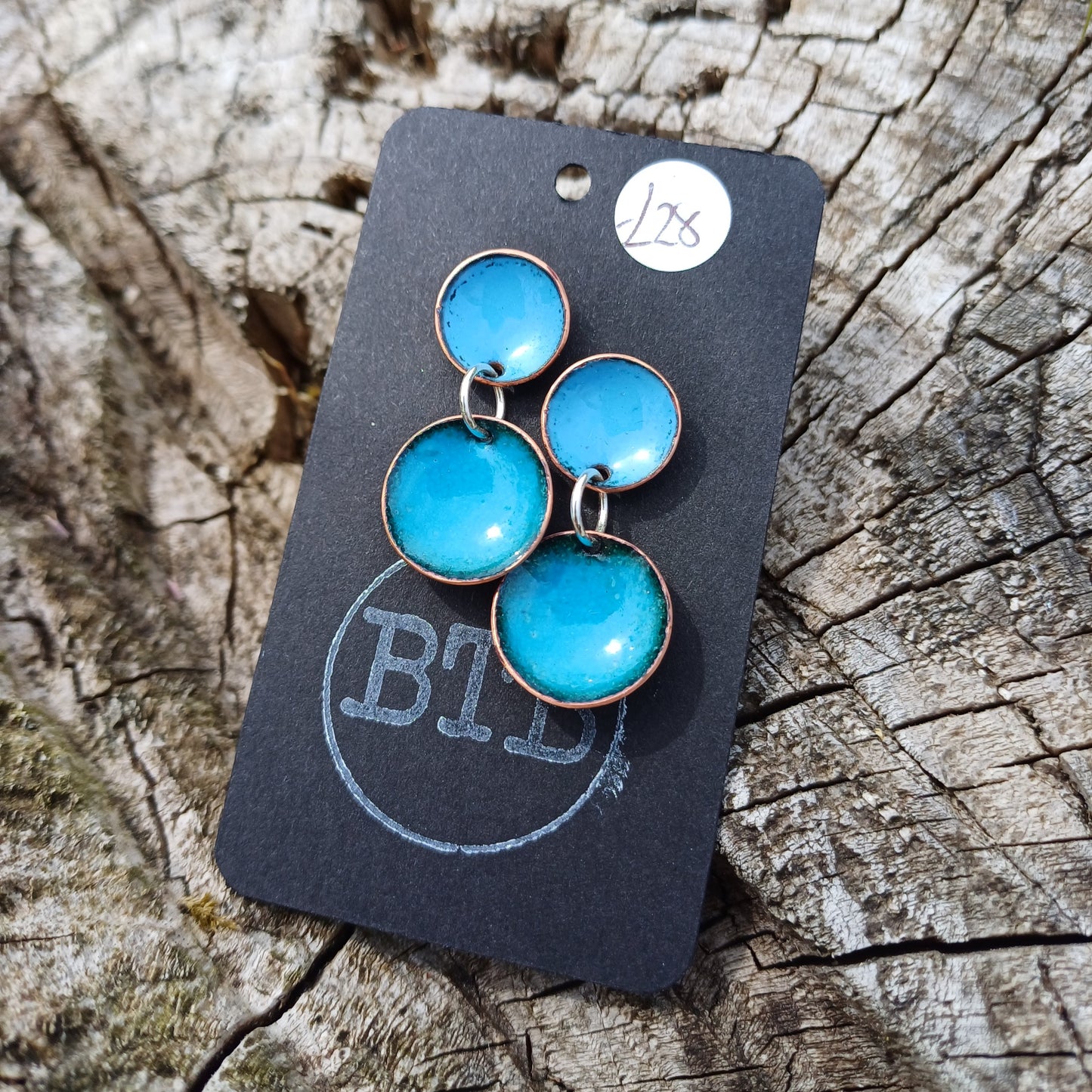 Enamel Double Bowl Earrings - Bright  and Beautiful