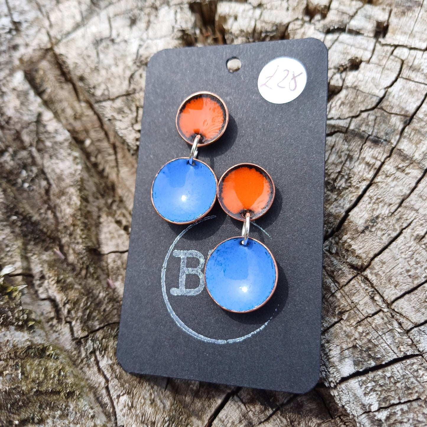 Enamel Double Bowl Earrings - Bright  and Beautiful