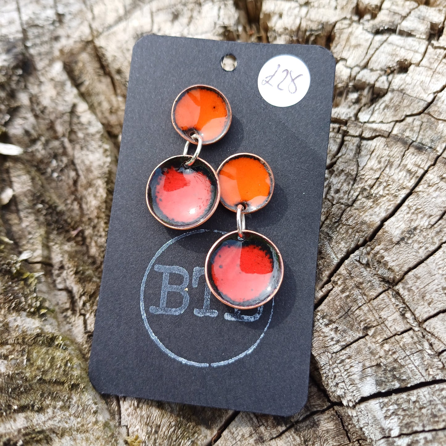 Enamel Double Bowl Earrings - Bright  and Beautiful