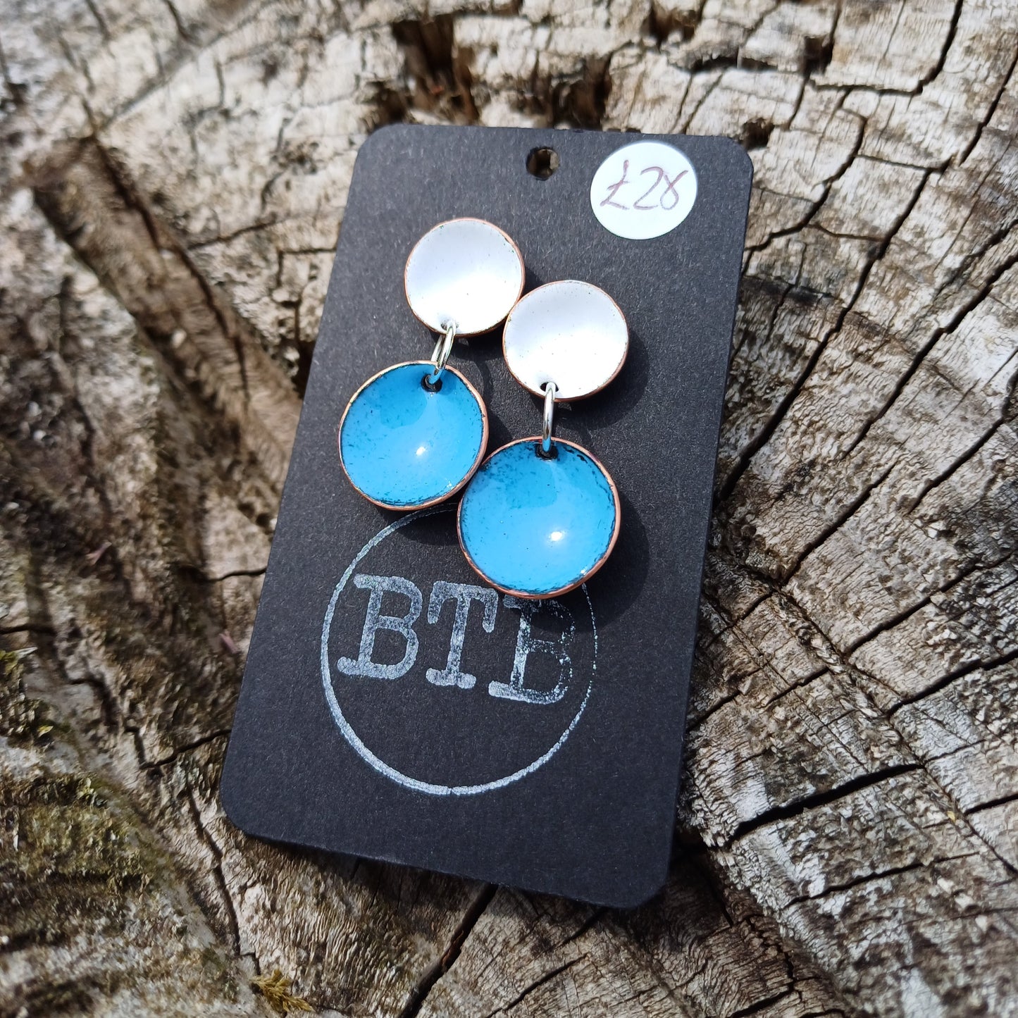 Enamel Double Bowl Earrings - Bright  and Beautiful