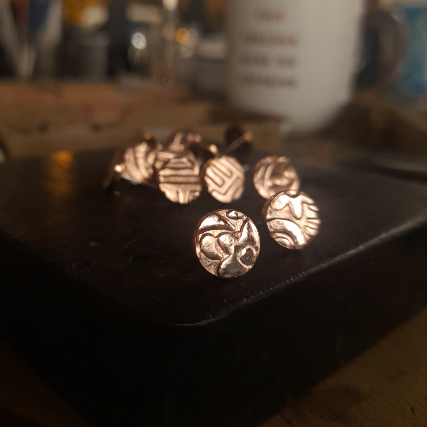 Copper Ear Studs, Copper Stud Earrings.