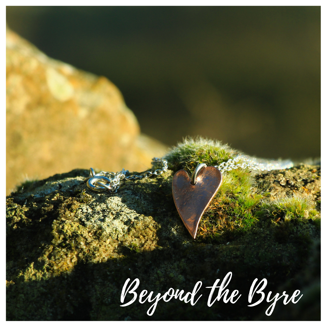 Hammered Copper Heart Necklace