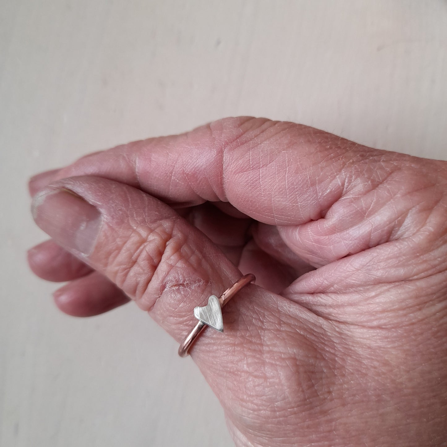 Handmade Copper and Silver Ring. Copper Ring, with Heart, Star or Crescent Moon.