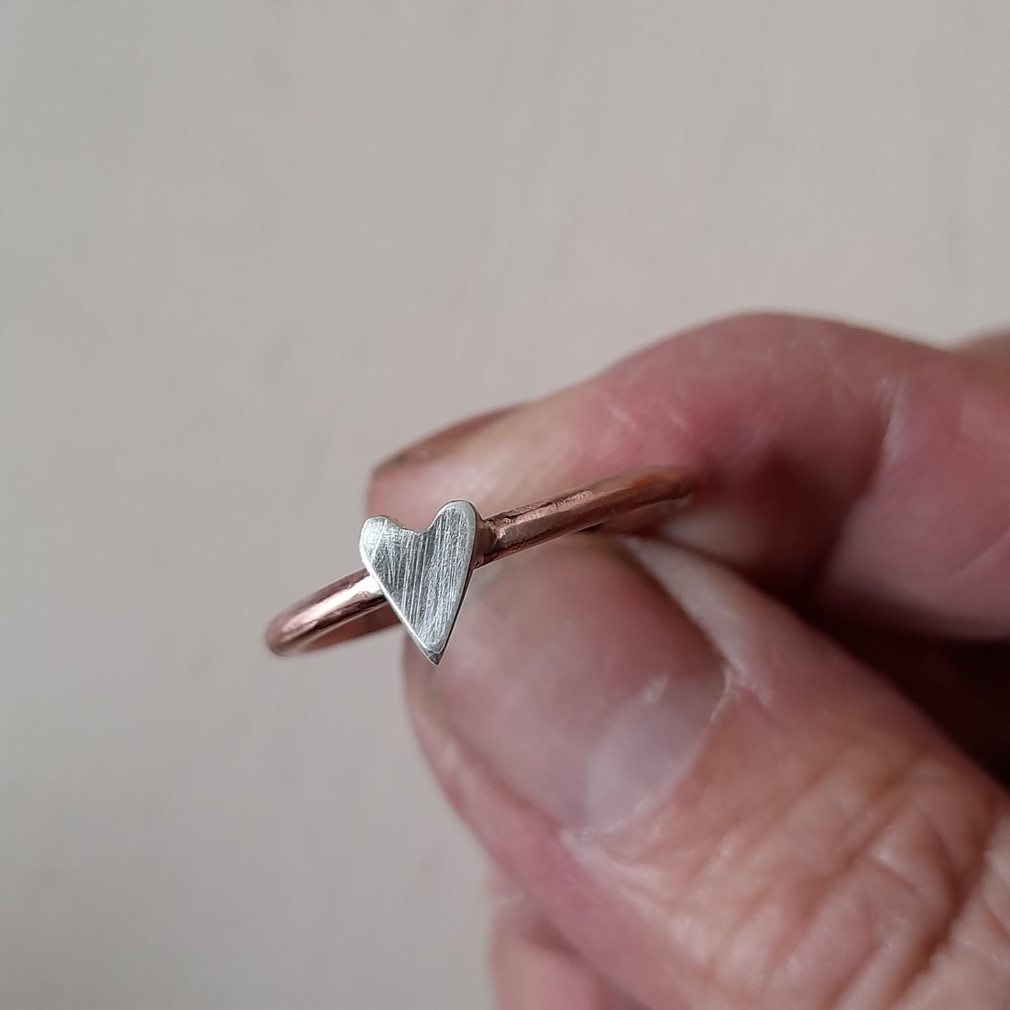 Handmade Copper and Silver Ring. Copper Ring, with Heart, Star or Crescent Moon.