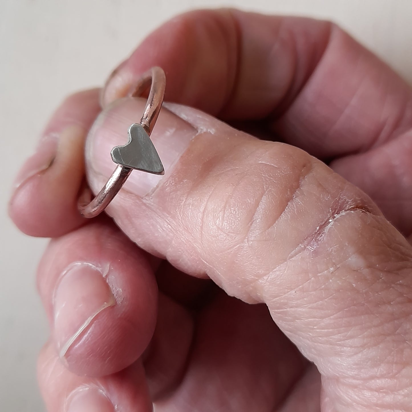 Handmade Copper and Silver Ring. Copper Ring, with Heart, Star or Crescent Moon.