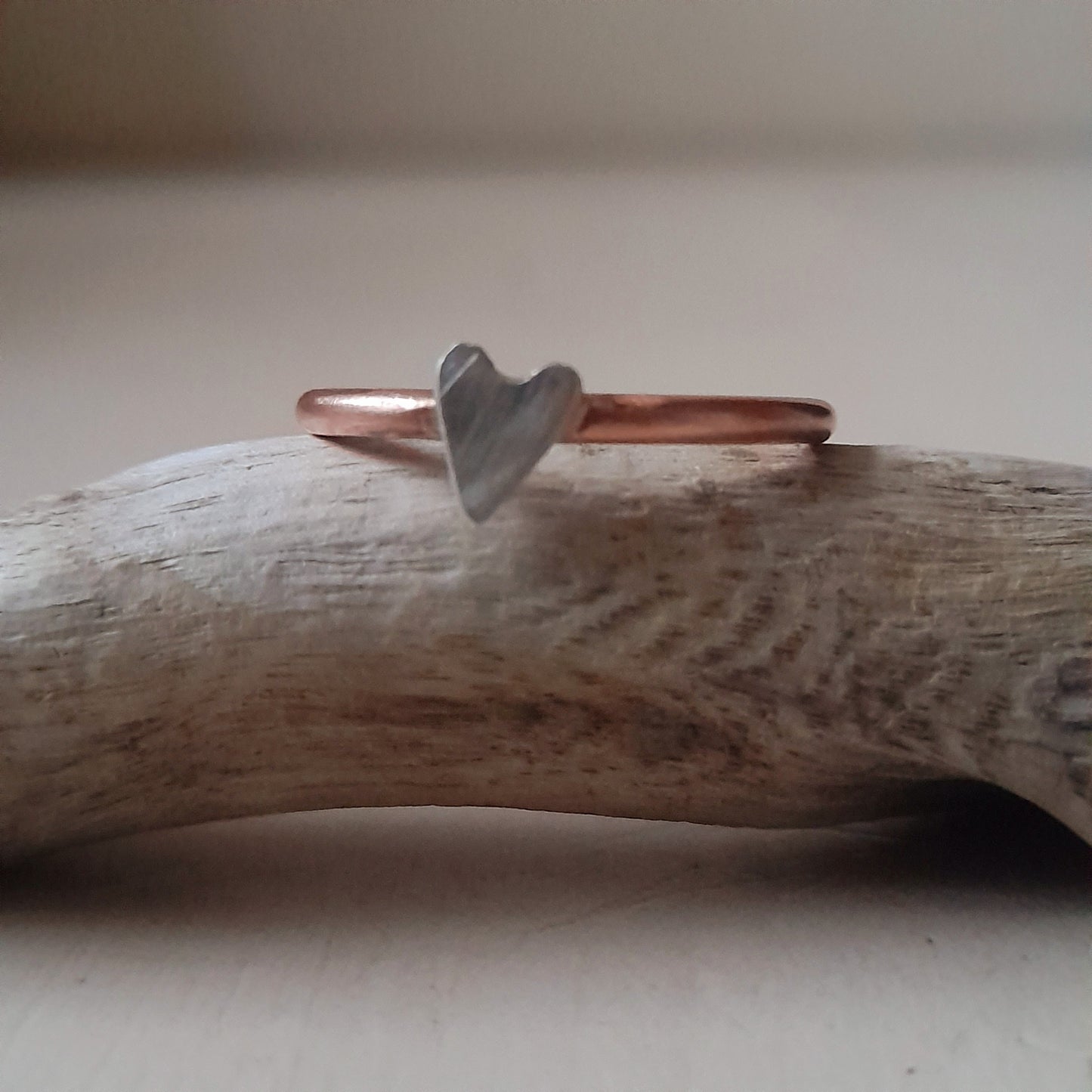 Handmade Copper and Silver Ring. Copper Ring, with Heart, Star or Crescent Moon.