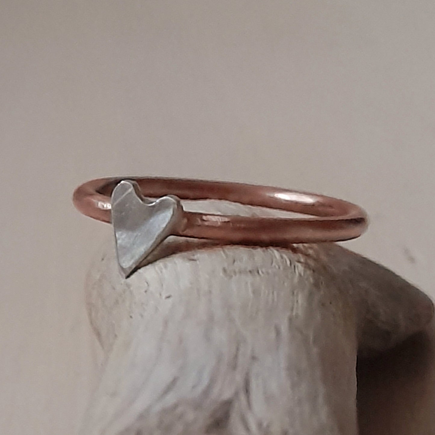 Handmade Copper and Silver Ring. Copper Ring, with Heart, Star or Crescent Moon.