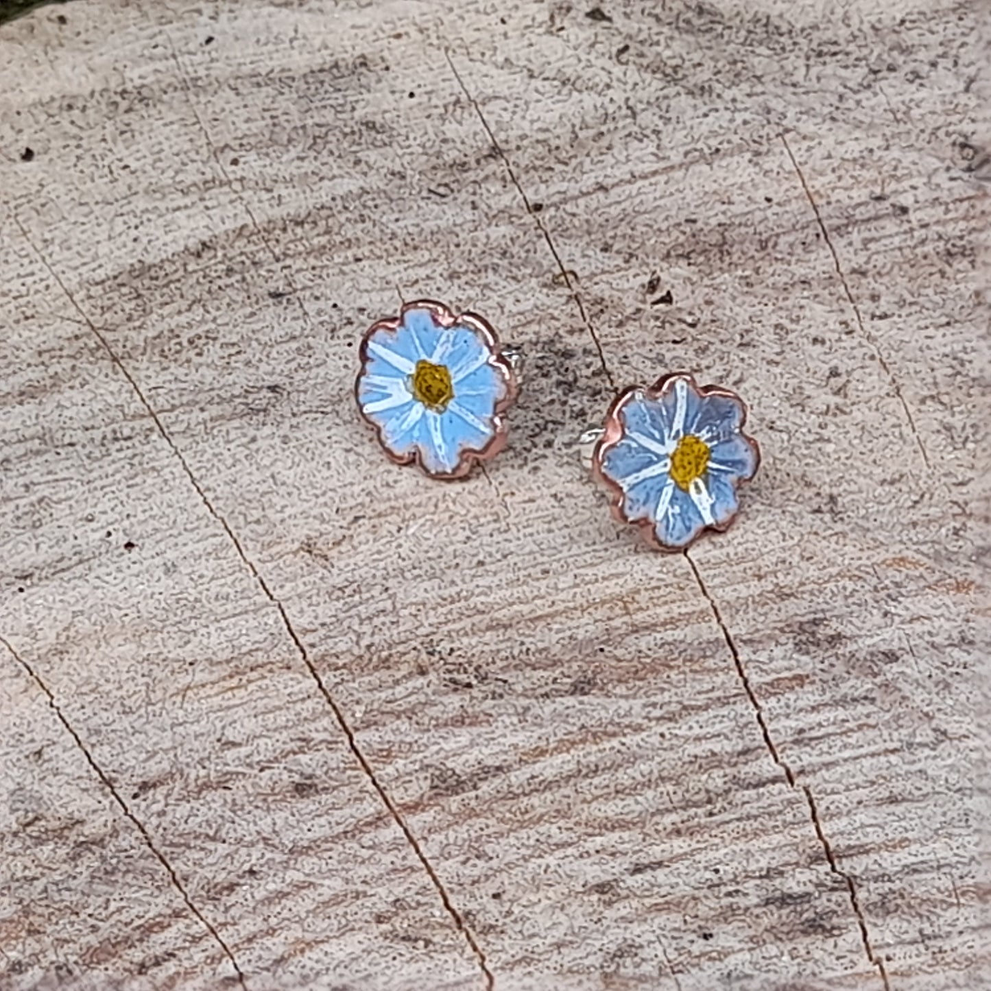 Enamel Flower Stud Earrings. Colourful Handmade Floral Stud Earrings. Floral Ear Studs