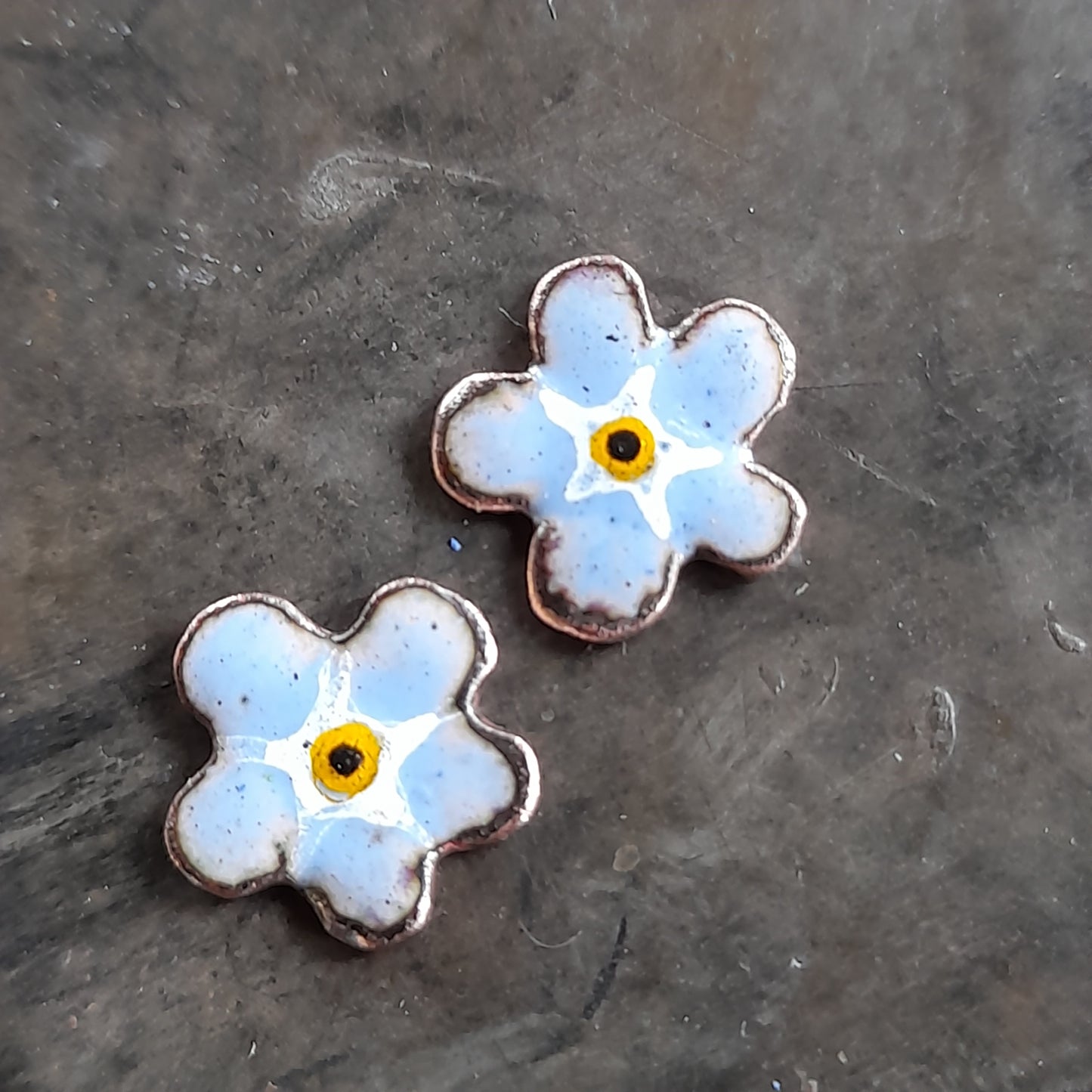 Enamel Flower Stud Earrings. Colourful Handmade Floral Stud Earrings. Floral Ear Studs