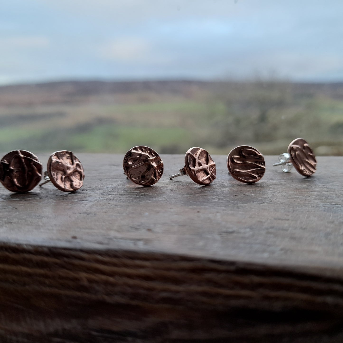 Copper Ear Studs, Copper Stud Earrings.