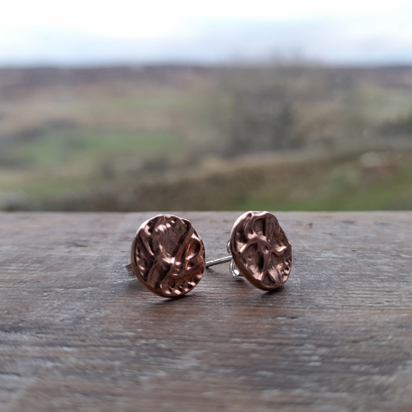 Copper Ear Studs, Copper Stud Earrings.