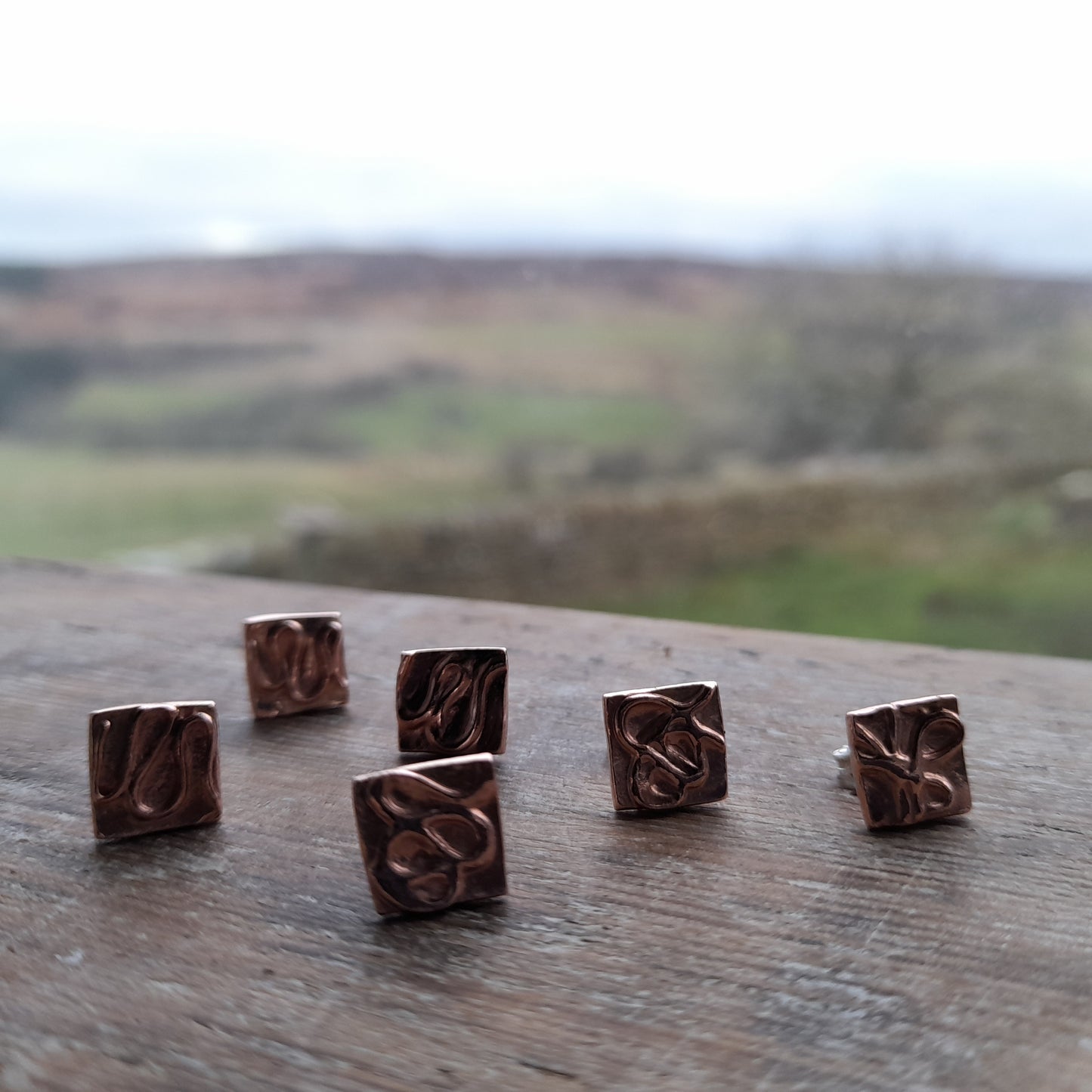 Copper Ear Studs, Copper Stud Earrings.