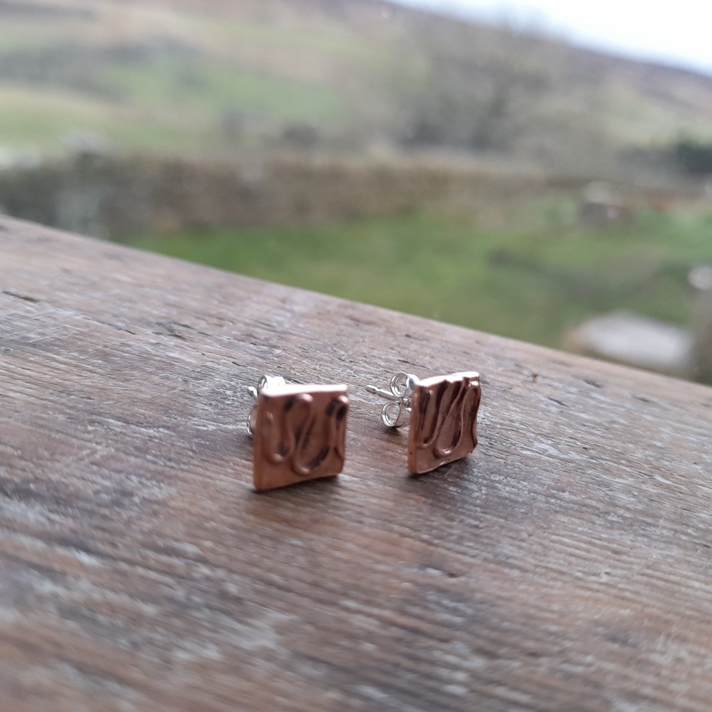 Copper Ear Studs, Copper Stud Earrings.