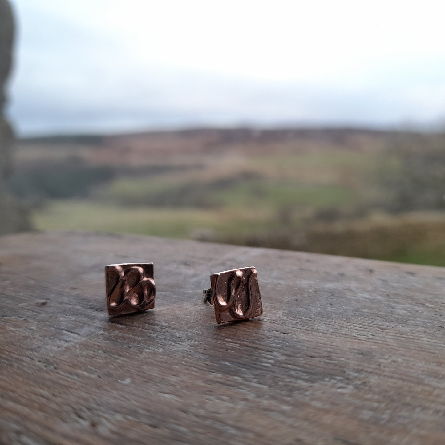 Copper Ear Studs, Copper Stud Earrings.