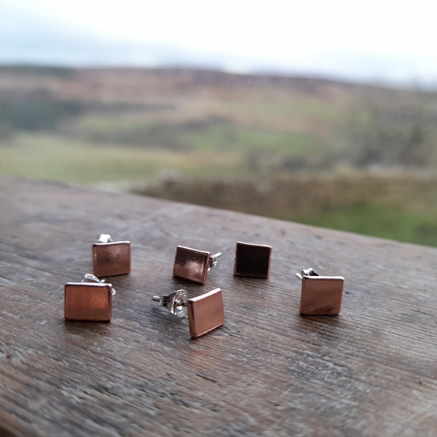 Copper Ear Studs, Copper Stud Earrings.