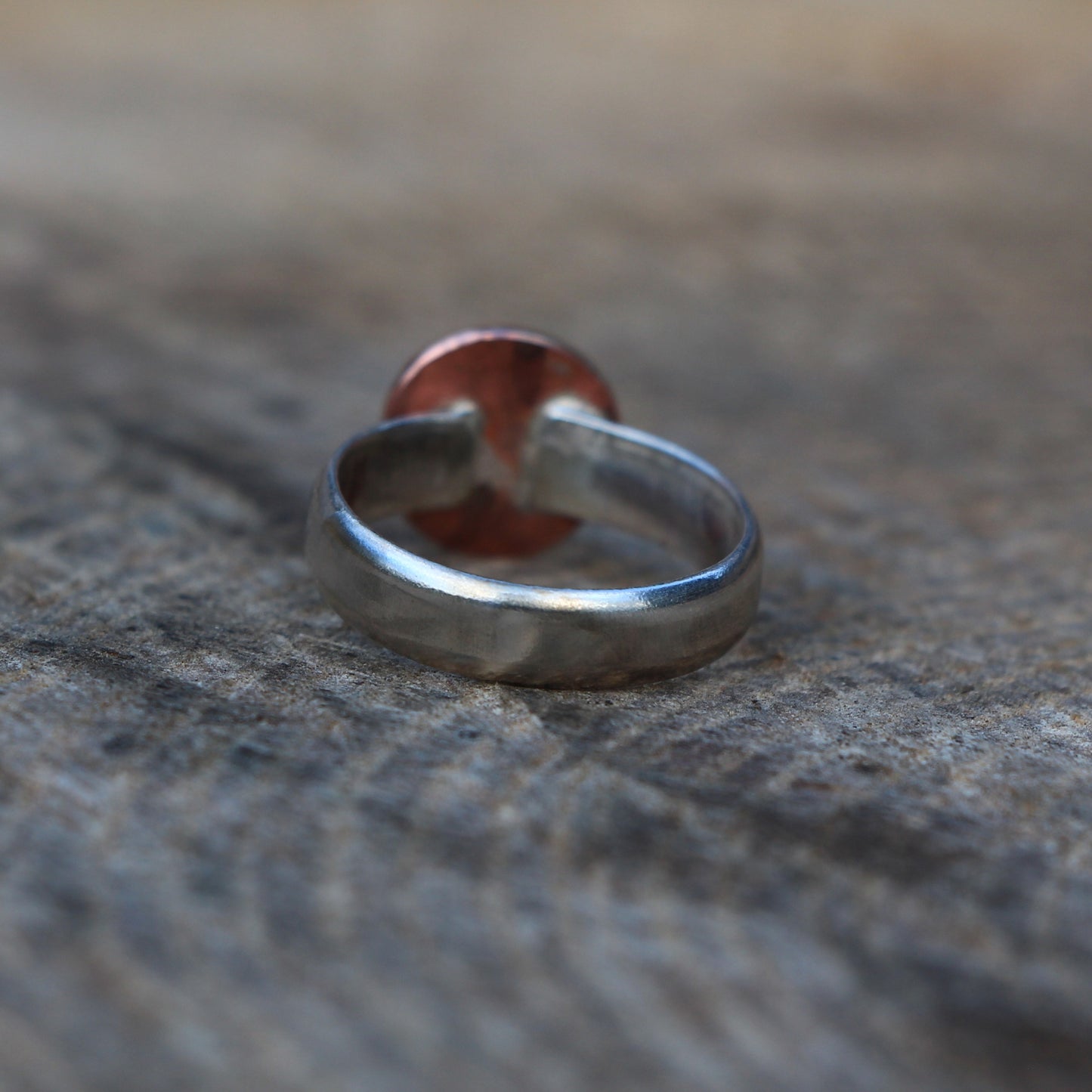 Silver and Copper Flower Ring - Handmade Contemporary Design