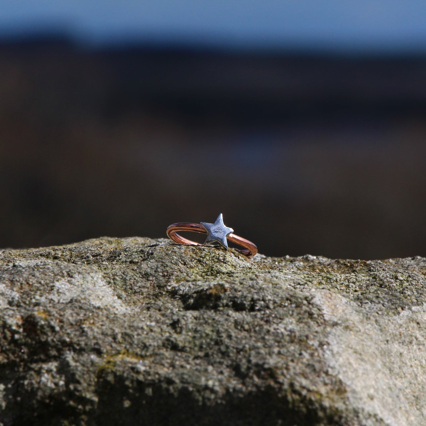 Handmade Copper and Silver Ring. Copper Ring, with Heart, Star or Crescent Moon.