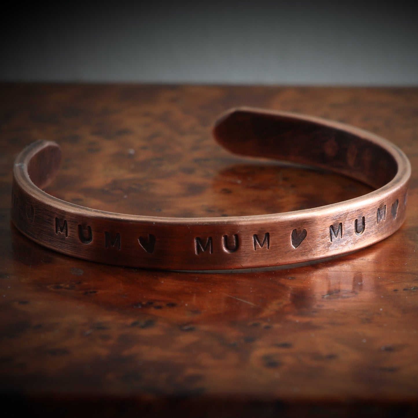 Handmade Personalised Copper Bracelet. Personalised Cuff Torque Bangle. Custom Bangle.
