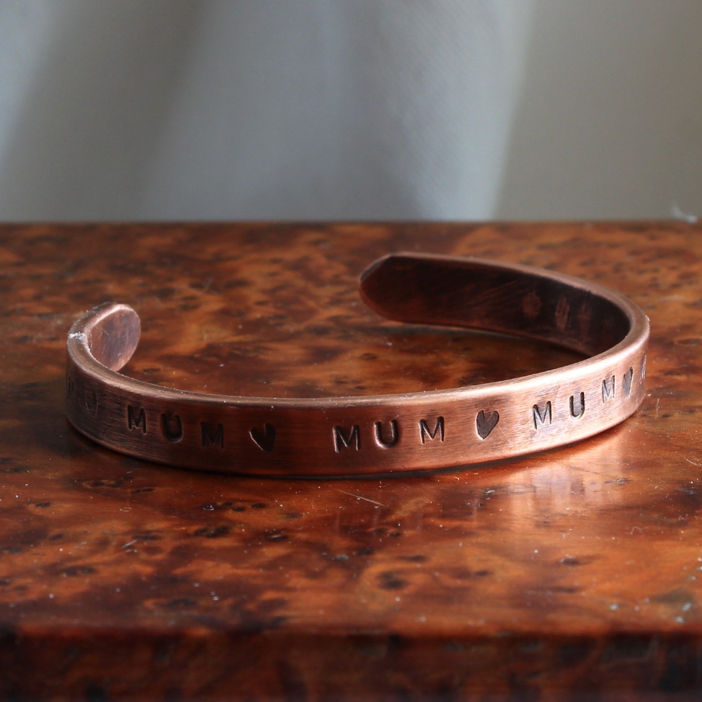 Handmade Personalised Copper Bracelet. Personalised Cuff Torque Bangle. Custom Bangle.