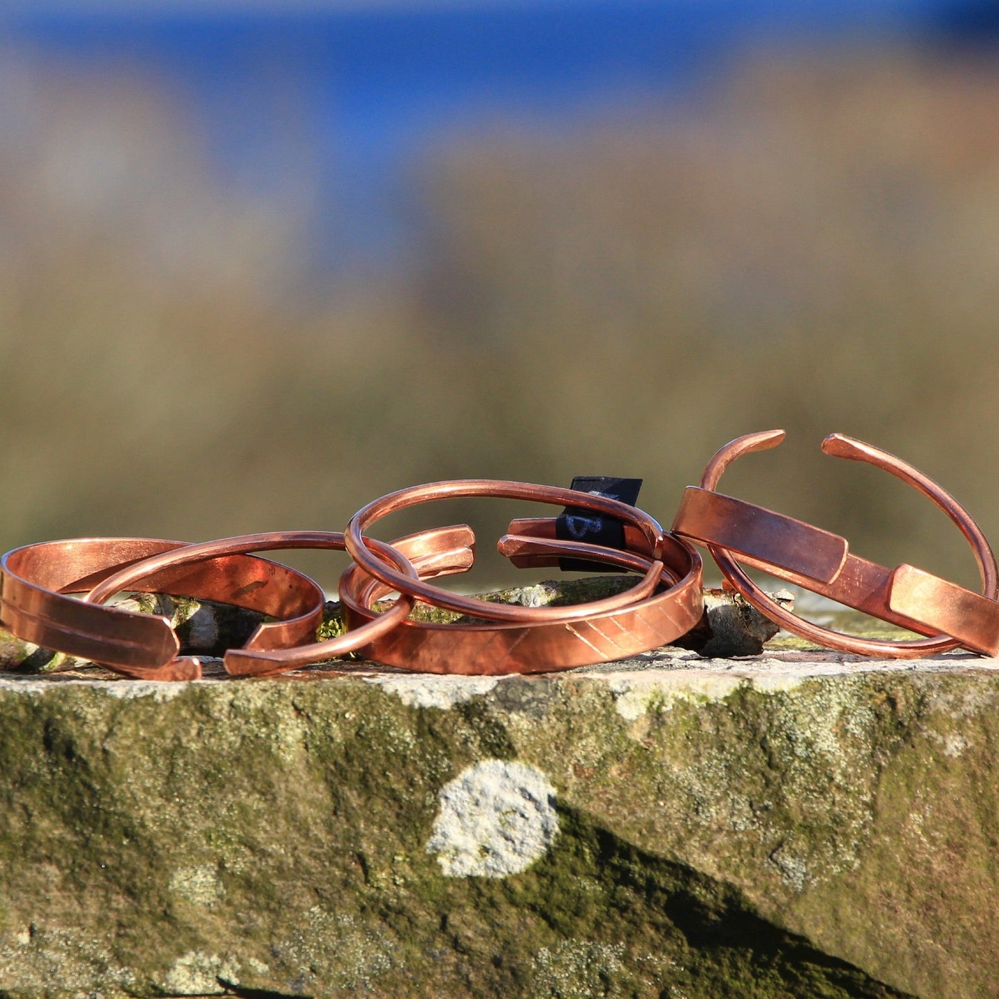 Chunky Copper Adjustable Bangle - Patterned or Plain