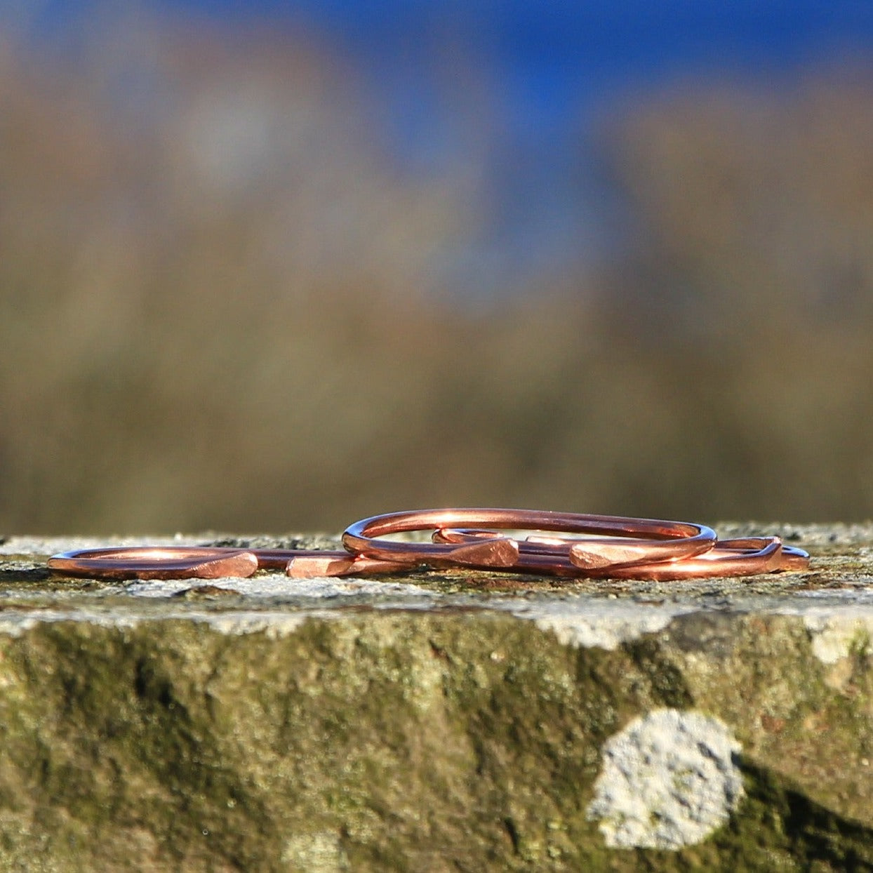 Handmade Narrow Copper Torque Bangle. Mens and Women's Adjustable Narrow Copper Bangles.